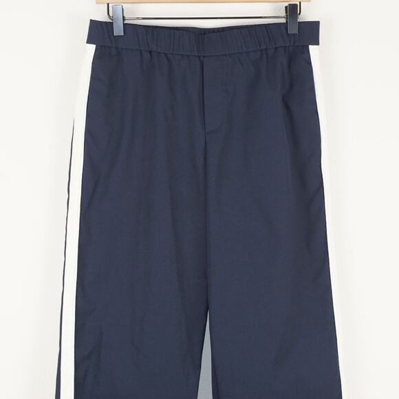 Zara Wide Leg Navy Blue Side Striped Trouser Tracker Pants Womens Sz S - Picture 2 of 14